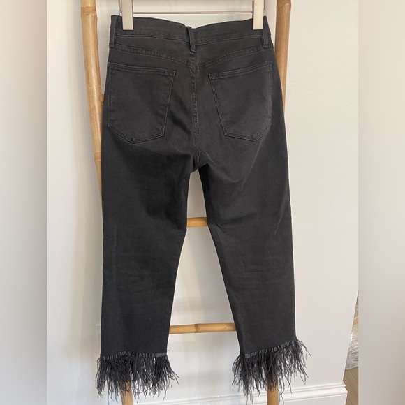 FRAME Le High Straight Feather-Cuff Jeans in Ludlow. - Picture 4 of 12